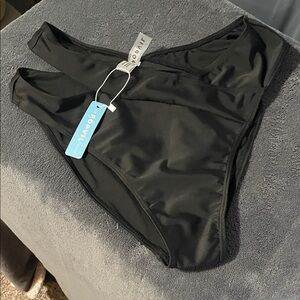 Popvil high waist Women's Black Bikini Bottom